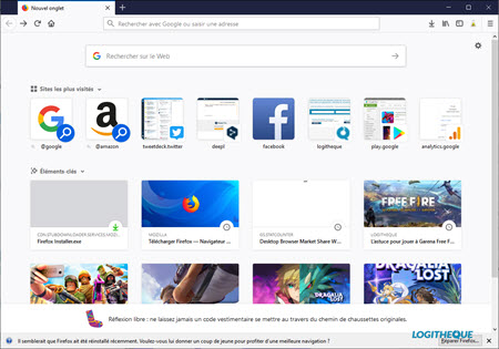 Interface principale de Firefox